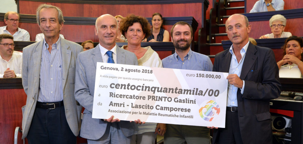 Cerimonia di finanziamento dell’assunzione di un ricercatore per lo studio delle malattie reumatiche infantili